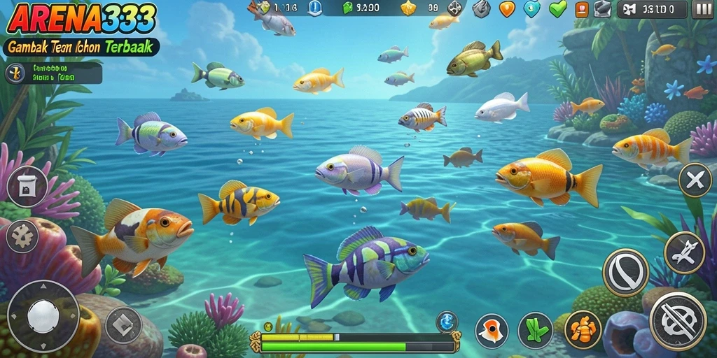 Tampilan gameplay seru Tembak Ikan di ARENA333.