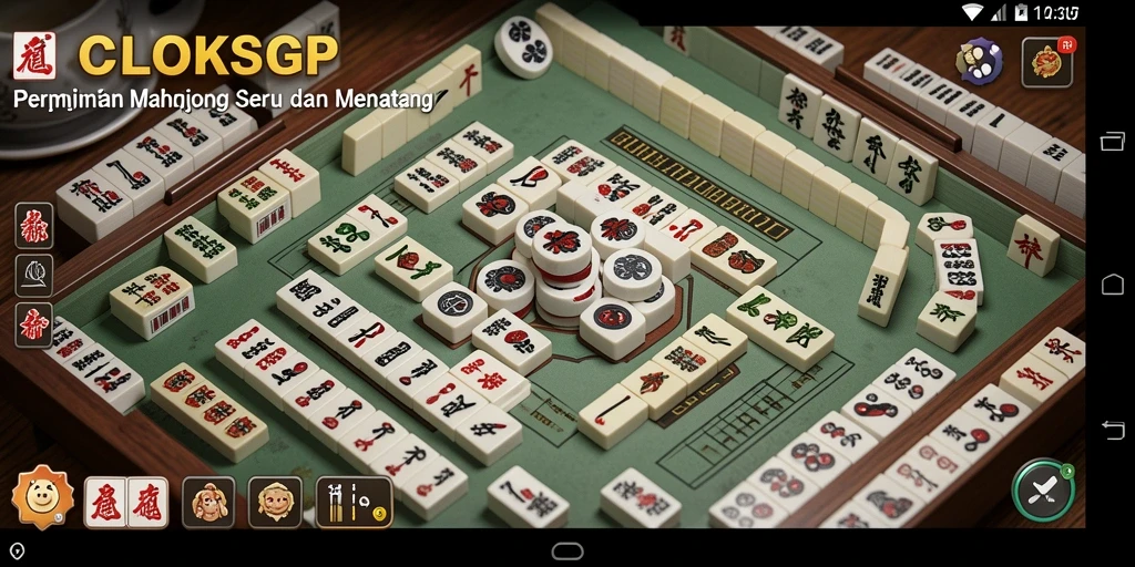 Tangkapan layar gameplay COLOKSGP dengan simbol Mahjong yang berwarna-warni.