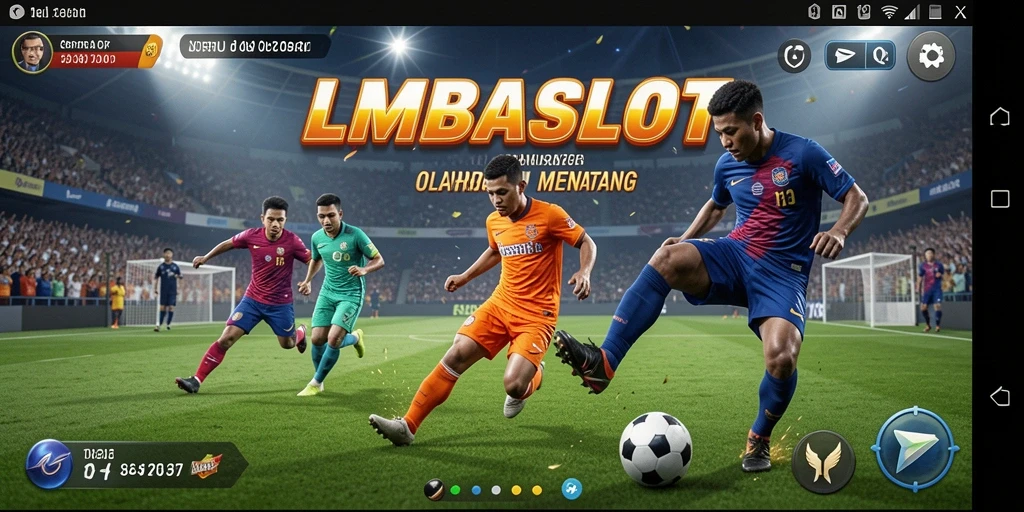 Screenshot gameplay LMBASLOT menampilkan aksi seru dalam permainan olahraga.