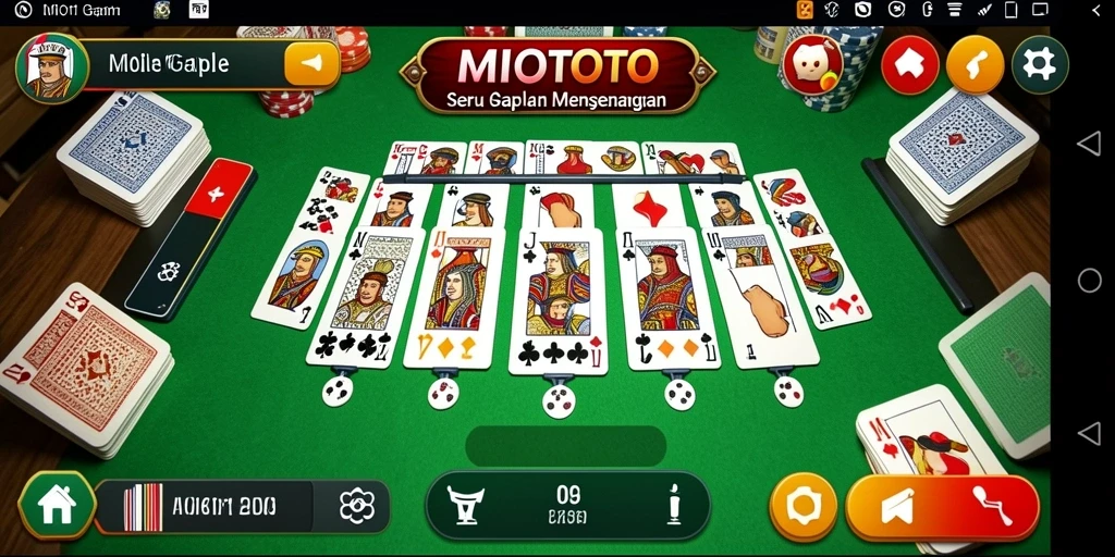 Tampilan gameplay Gaple yang seru dan interaktif di MIOTOTO.