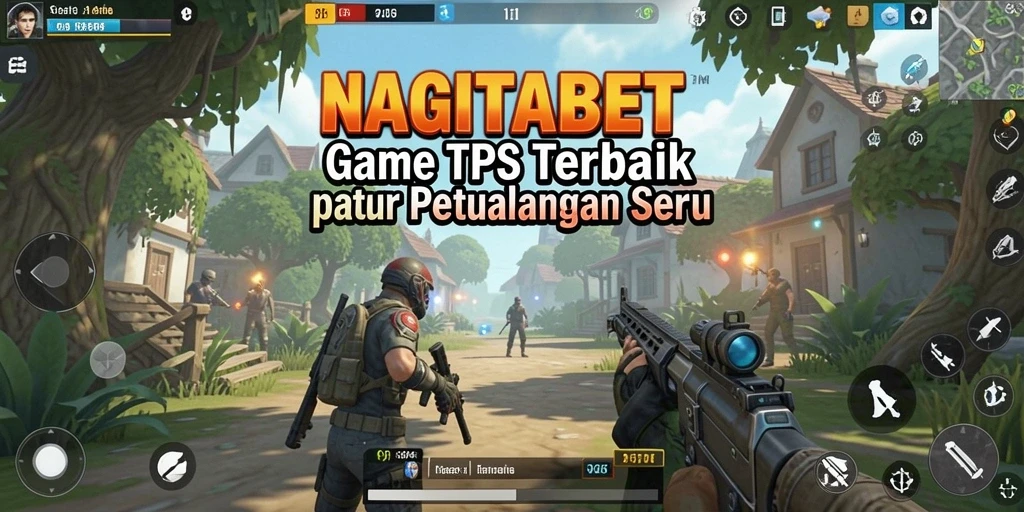 Tampilan gameplay seru di NAGITABET dengan karakter dan senjata menarik.