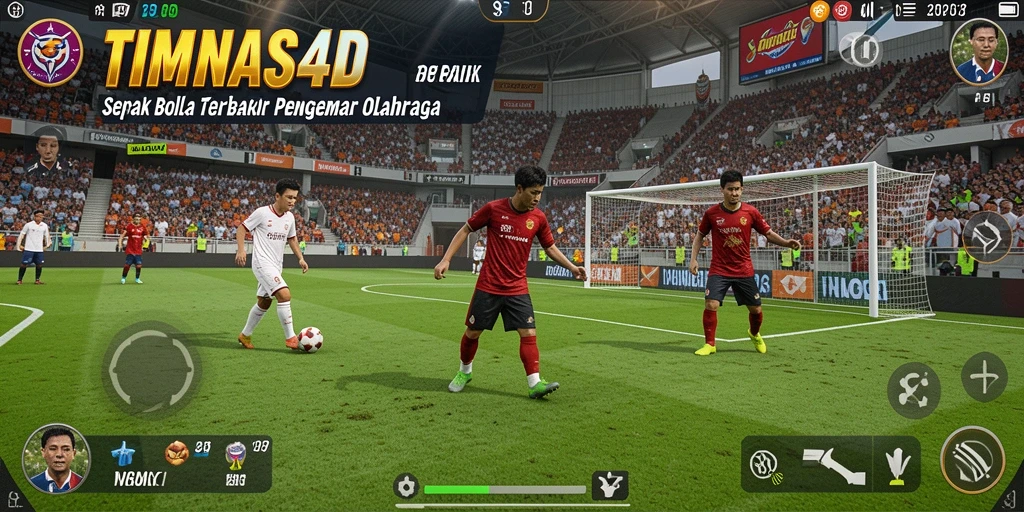 Tampilan gameplay mendebarkan dari game sepak bola TIMNAS4D.
